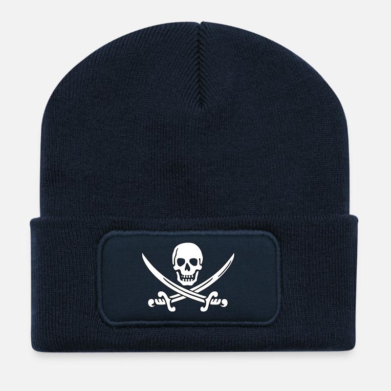 pirate ship boat pirat piratenschiff schiff skull9 - Recycelte Patch Beanie - French Navy