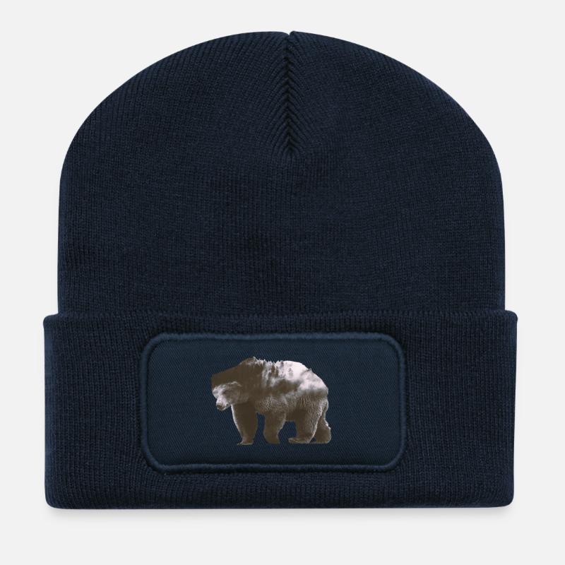 Bär - Recycelte Patch Beanie - French Navy