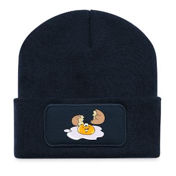 Spiegelei Ei Egg - Recycelte Patch Beanie - French Navy - Vorne