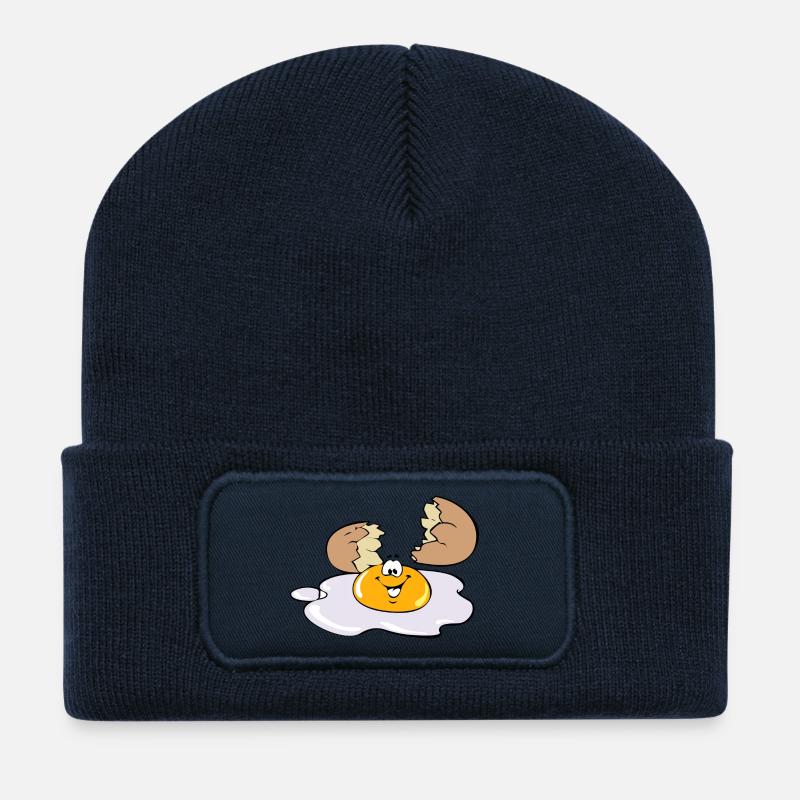 Fried Egg Egg - Recycled Patch Beanie - french navy