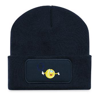 smiley smiley balle de tennis - Beanie recyclé à patch - bleu marine - Devant