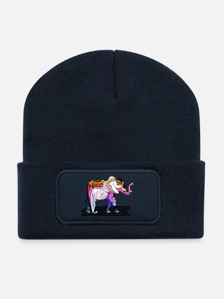 éléphant - Beanie recyclé à patch - bleu marine