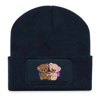 doux oursons - Beanie recyclé à patch - bleu marine - Devant