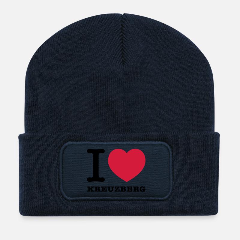 I love Kreuzberg - Recycelte Patch Beanie - French Navy