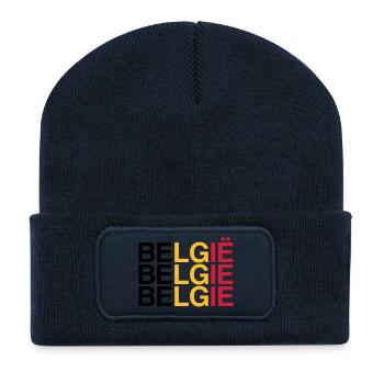 BELGIE Belgian Flag - Belgium - Belgium 2024 - Recycled Patch Beanie - french navy - Front