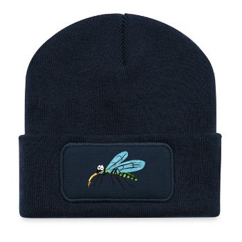 moustique dessin drole insecte 203 2 - Beanie recyclé à patch - bleu marine - Devant