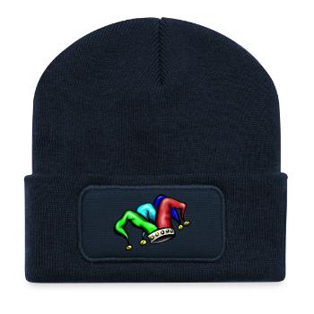 Gauklermütze Fool cap with little bell - Recycled Patch Beanie - french navy - Front