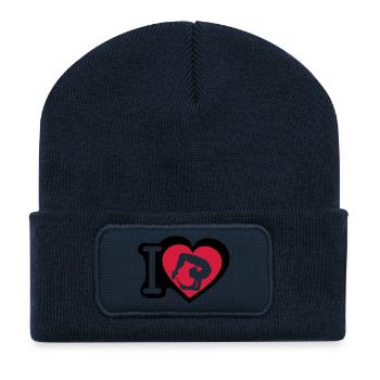 grs love heart heart gymnastique8 - Recycled Patch Beanie - french navy - Front