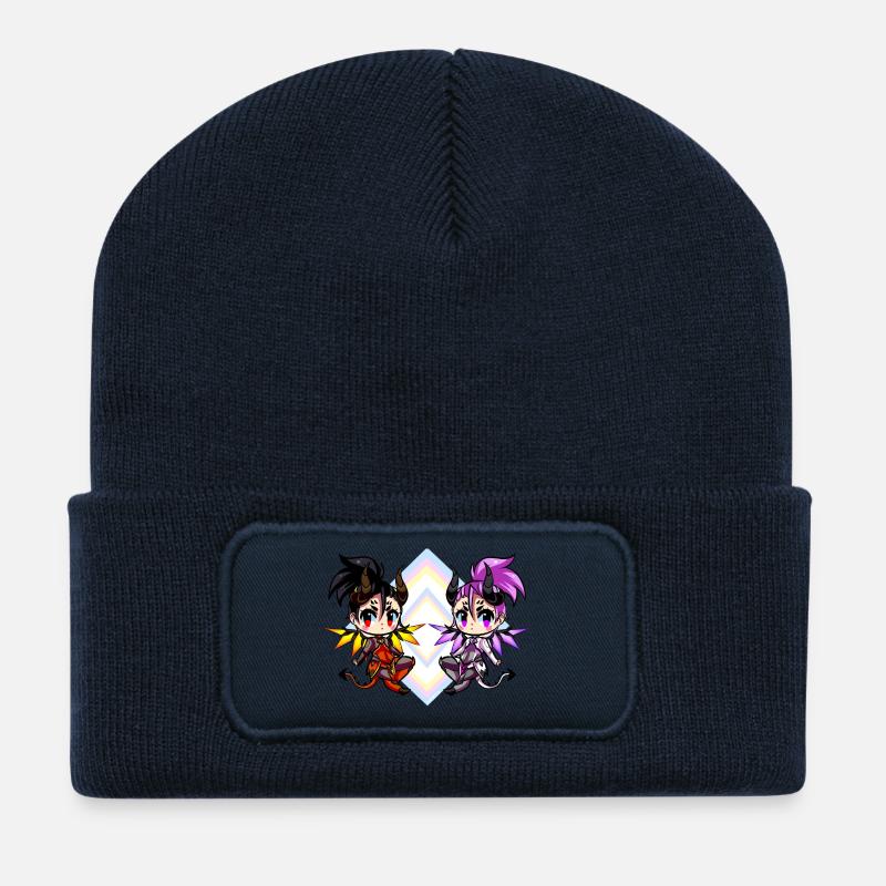 Mercy - Beanie recyclé à patch - bleu marine