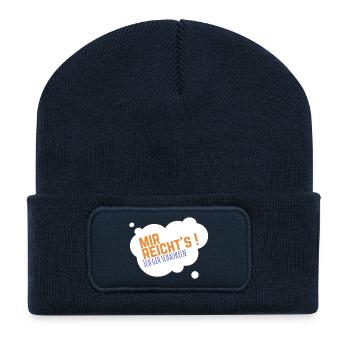 mir reichts ich geh schaukeln - Recycelte Patch Beanie - French Navy - Vorne