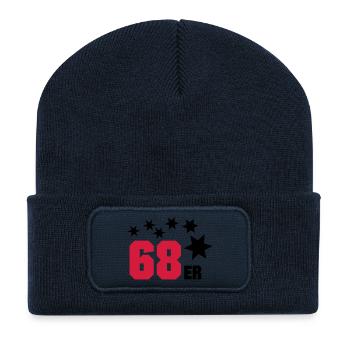 68er - Recycelte Patch Beanie - French Navy - Vorne