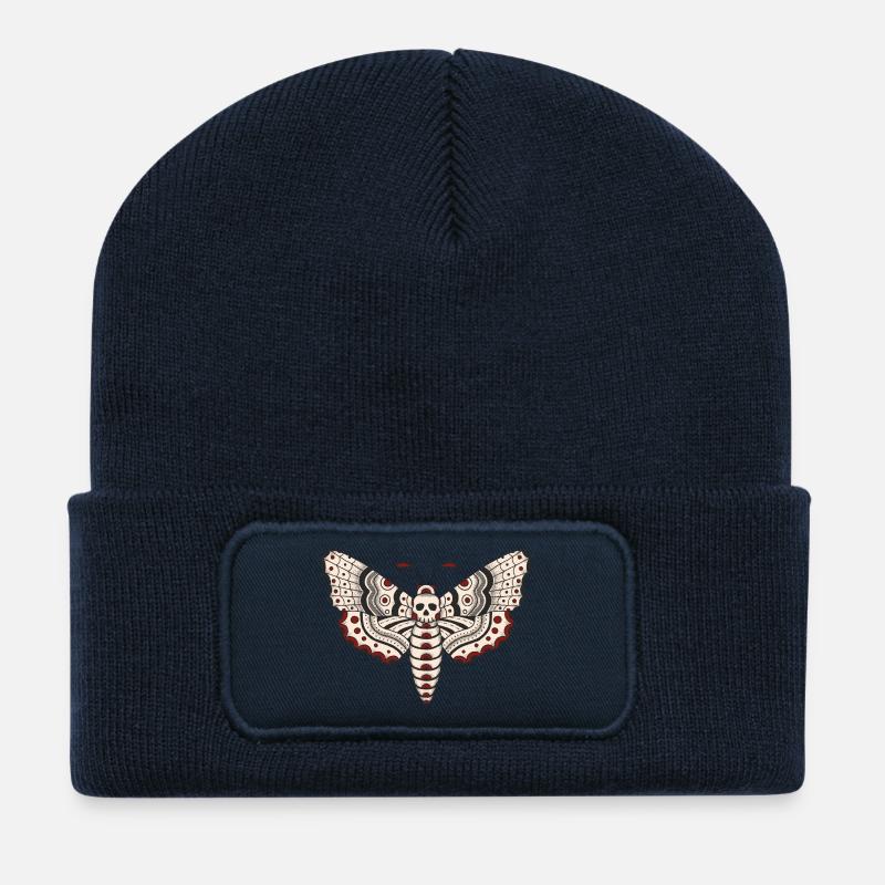 Death Head Moth - Recycelte Patch Beanie - French Navy