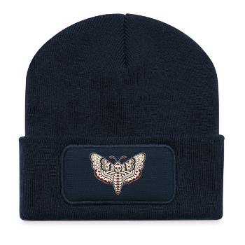 Death-Head-Moth-Dark - Recycelte Patch Beanie - French Navy - Vorne