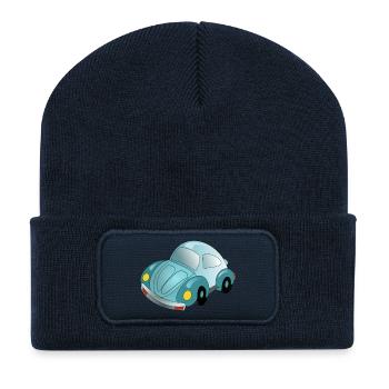 voiture - Beanie recyclé à patch - bleu marine - Devant
