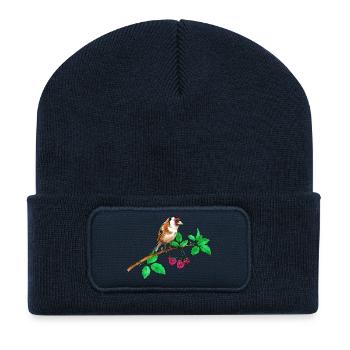 Stieglitz und Himbeere - Recycelte Patch Beanie - French Navy - Vorne