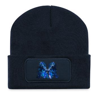 gxp woelfe hassen montag splatter watercolor blau - Recycelte Patch Beanie - French Navy - Vorne