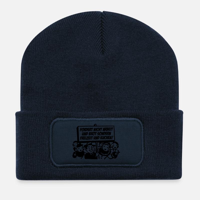 Freizeit und Kuchen - Recycelte Patch Beanie - French Navy