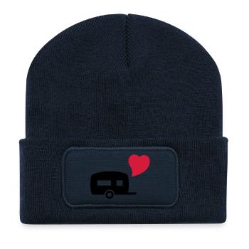 camping_love - Beanie recyclé à patch - bleu marine - Devant