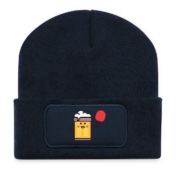 beer pong - Beanie recyclé à patch - bleu marine - Devant