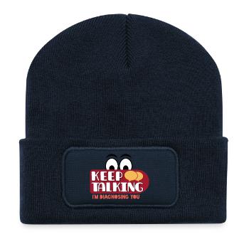 witzige Diagnose - Recycelte Patch Beanie - French Navy - Vorne