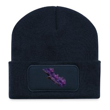 Eagle avec de la fumée - Beanie recyclé à patch - bleu marine - Devant