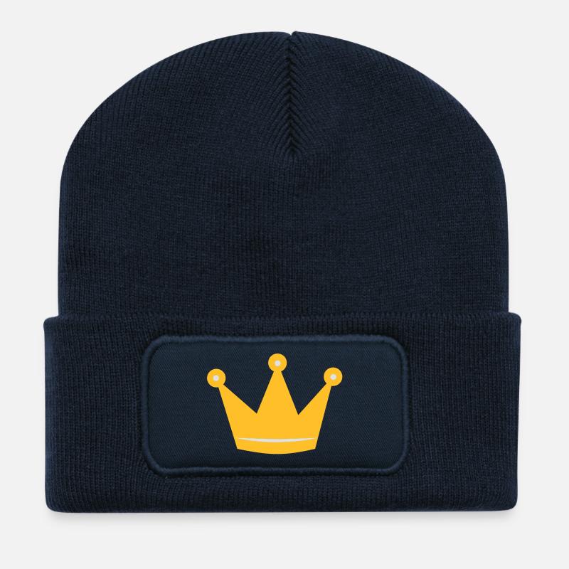 Krone Naissance Anniversaire Naissance - Beanie recyclé à patch - bleu marine