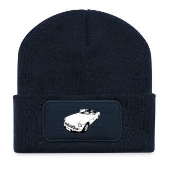 MG Roadster Classic Britischer Sportwagen - Recycelte Patch Beanie - French Navy - Vorne