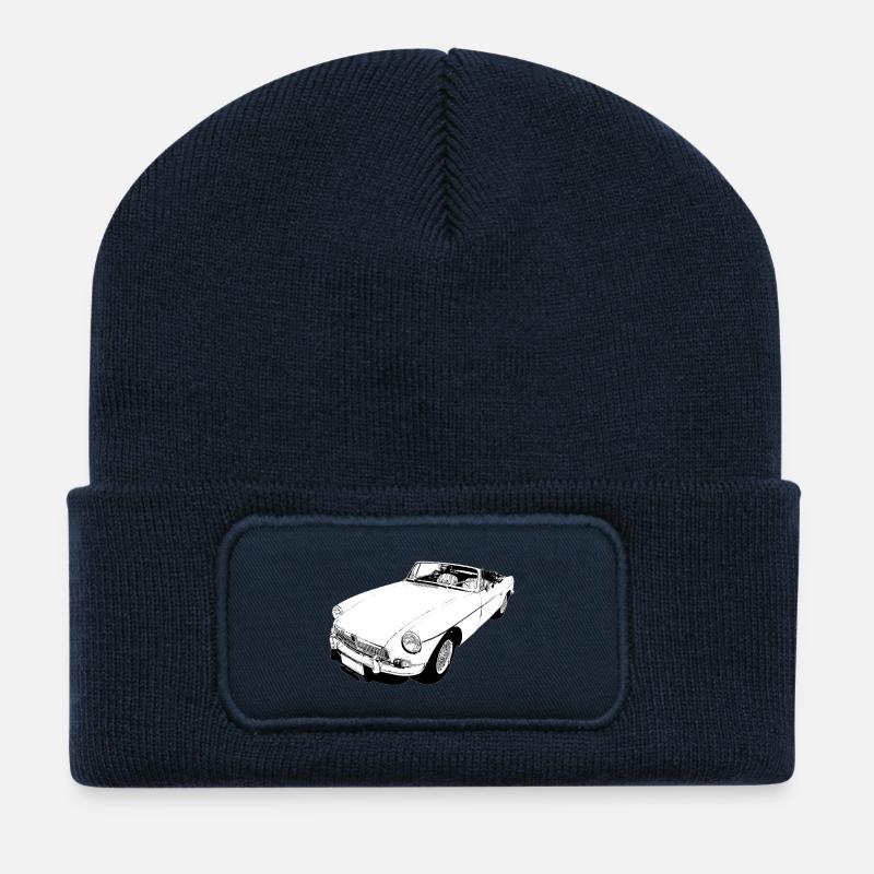 MG Roadster Classic Britischer Sportwagen - Recycelte Patch Beanie - French Navy