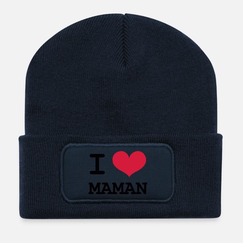 I Love Mom! - Recycled Patch Beanie - french navy