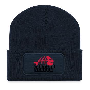 fish_hunting_season_jq2 - Recycled Patch Beanie - french navy - Front
