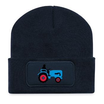 bauer_mit_traktor_032013_b_3c - Recycelte Patch Beanie - French Navy - Vorne