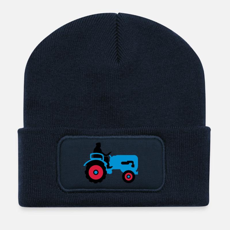 bauer_mit_traktor_032013_b_3c - Recycelte Patch Beanie - French Navy