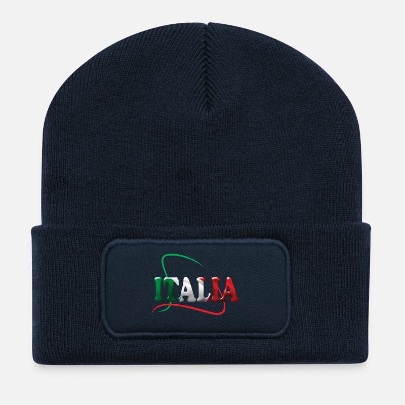 Arabesques Italia - Beanie recyclé à patch - bleu marine