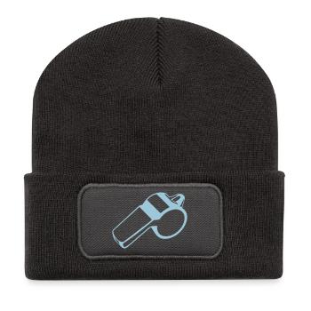 sifflet arbitre whistle 1 - Beanie recyclé à patch - charbon - Devant