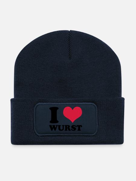 I Love Wurst - Recycelte Patch Beanie - French Navy