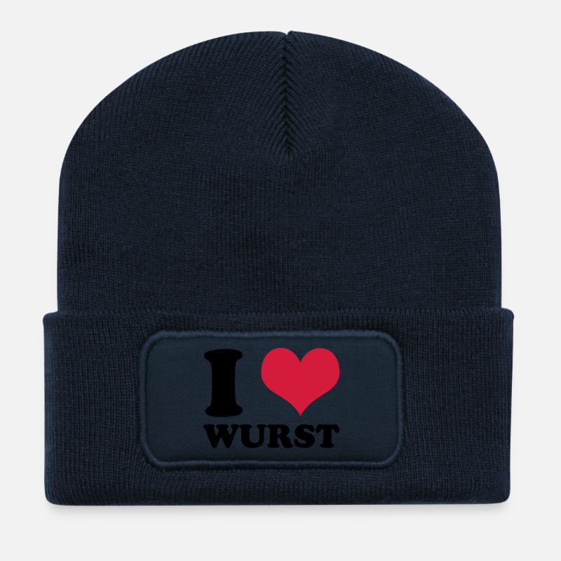 I Love Wurst - Recycelte Patch Beanie - French Navy