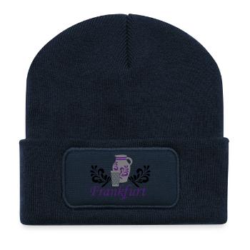 Frankfurt - Bembel - Geripptes - Recycelte Patch Beanie - French Navy - Vorne