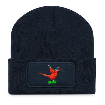 Fabelhafte Fasan Illustration - Recycelte Patch Beanie - French Navy - Vorne