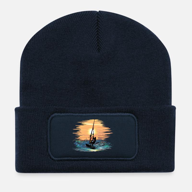 Windsurfing - Recycelte Patch Beanie - French Navy