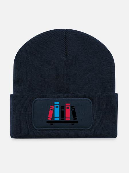 Livres - Beanie recyclé à patch - bleu marine