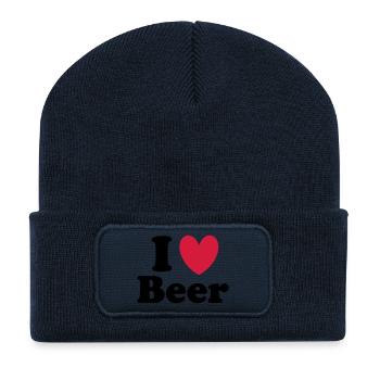Beer - Recycelte Patch Beanie - French Navy - Vorne