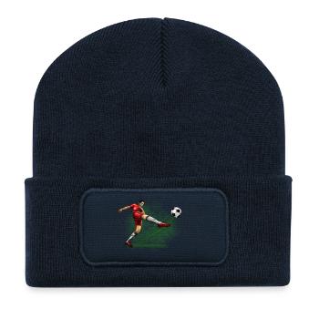 soccer player - Beanie recyclé à patch - bleu marine - Devant
