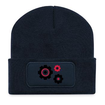 zahnraeder_2 - Beanie recyclé à patch - bleu marine - Devant