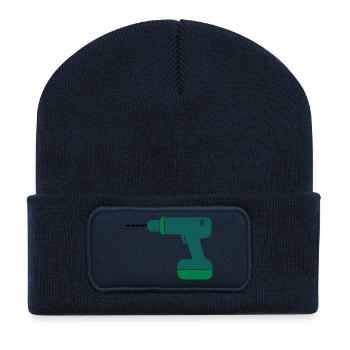 bohrmaschine2 - Recycelte Patch Beanie - French Navy - Vorne
