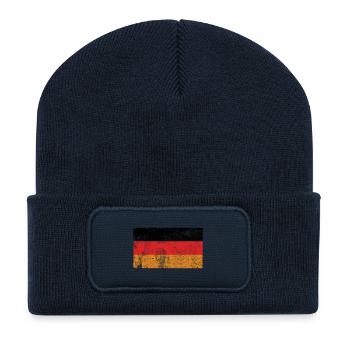 Drapeau Allemagne Drapeau Grunge Retro Vintage - Beanie recyclé à patch - bleu marine - Devant