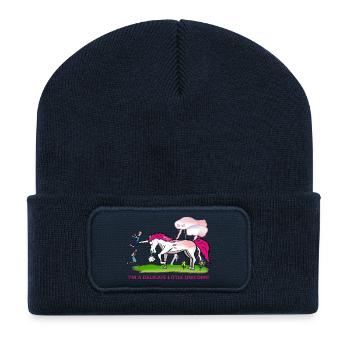 Delicate Unicorn - Zierliches Einhorn - Recycelte Patch Beanie - French Navy - Vorne
