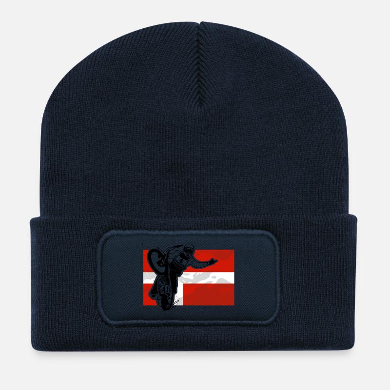 Speedway - Denmark Flag - Recycled Patch Beanie - french navy