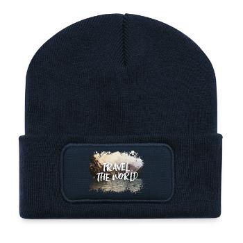 Travel The World - Recycelte Patch Beanie - French Navy - Vorne