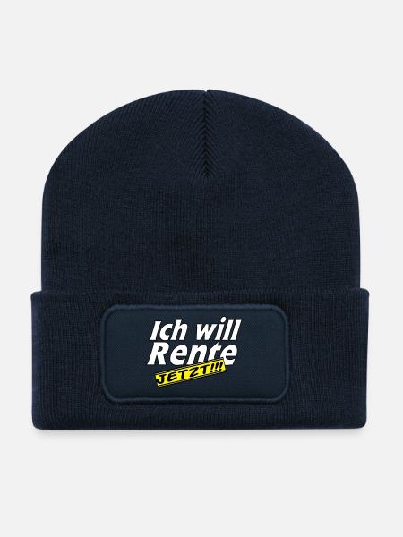 Fun Party Spruch Statement ich will Rente (25) - Recycelte Patch Beanie - French Navy