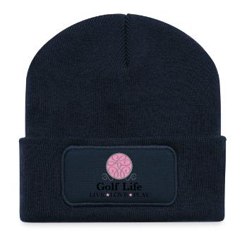 Golf T-Shirt - Recycelte Patch Beanie - French Navy - Vorne